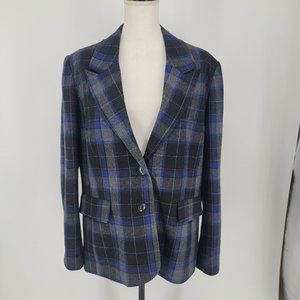 Chadwicks of Boston Wool Blend Blazer  Career Business Blue Black Gray Women 18
